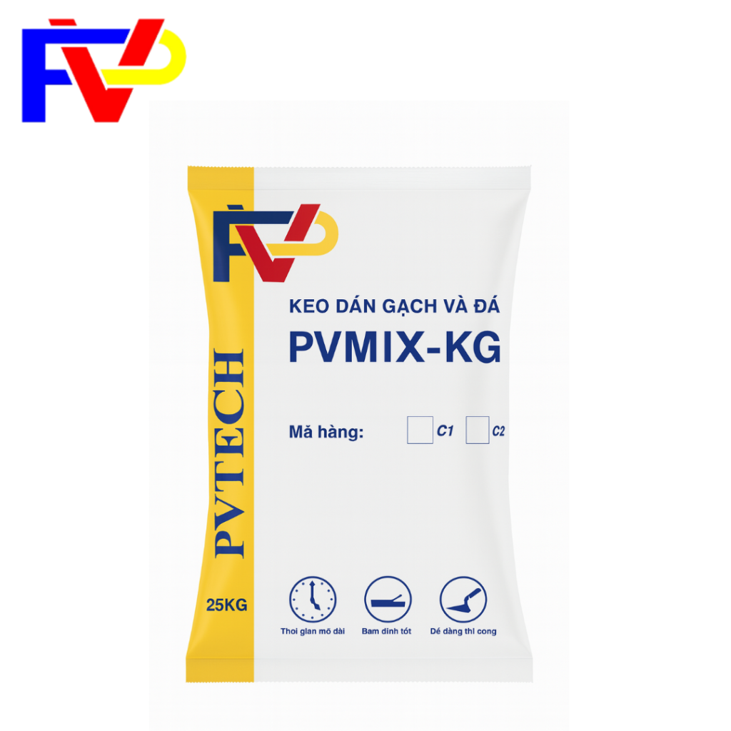 Keo dán gạch PVMIX-KG C1/C2 – keo ốp lát gạch bám dính cao của PVTECH