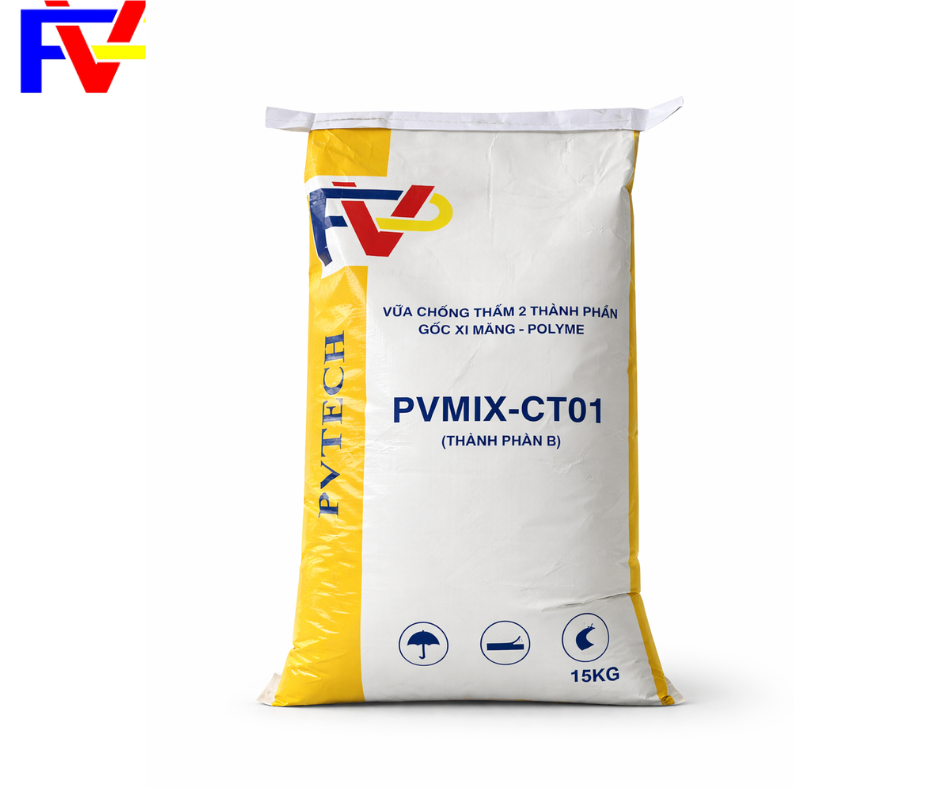 Vữa chống thấm 2 thành phần CT01 PVTECH gốc xi măng polymer dùng cho ban công và nhà vệ sinh